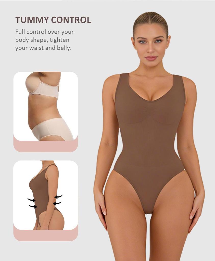 Nahtloser Damen-Jumpsuit mit Kreuzrücken und Tanga: Modisch, Hohe Elastizität, Formt Taille & Bauch, Atmungsaktiv, Hautfreundlich.