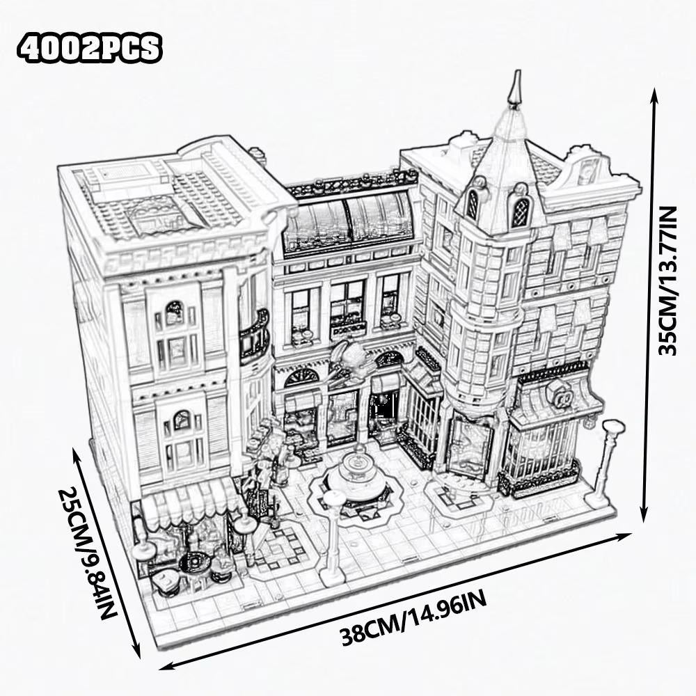 Street View Firehouse Headquarters Bricks Bank Building Blocks Highly Detailed Architecture Assembly Brick Set Classic City