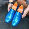 Luxury Designer Men's Pointed Candy Color Shiny Patent Leather Flats Shoes Male Wedding Casual Loafers Formal Dress Footwear