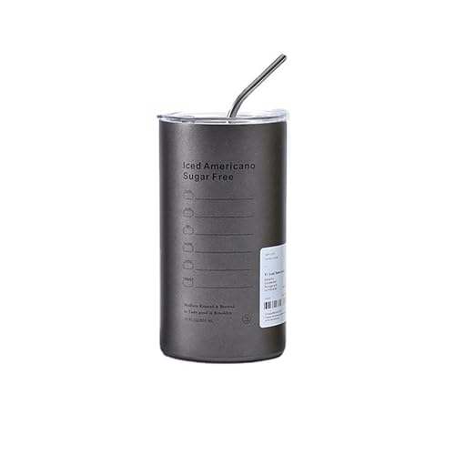 

20OZ Iced American Insulated Coffee Cup Stainless Steel with Lid Cup with Straw TravelCoffeeCup DoubleLayerInsulated Thermos Cup 600ml