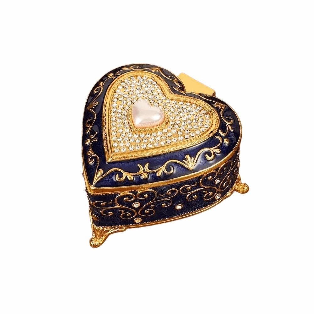 Zinc Zinc Zinc Alloy Retro Jewelry Container European Style Trinket Case Fashion Heart Jewelry Box Gifts