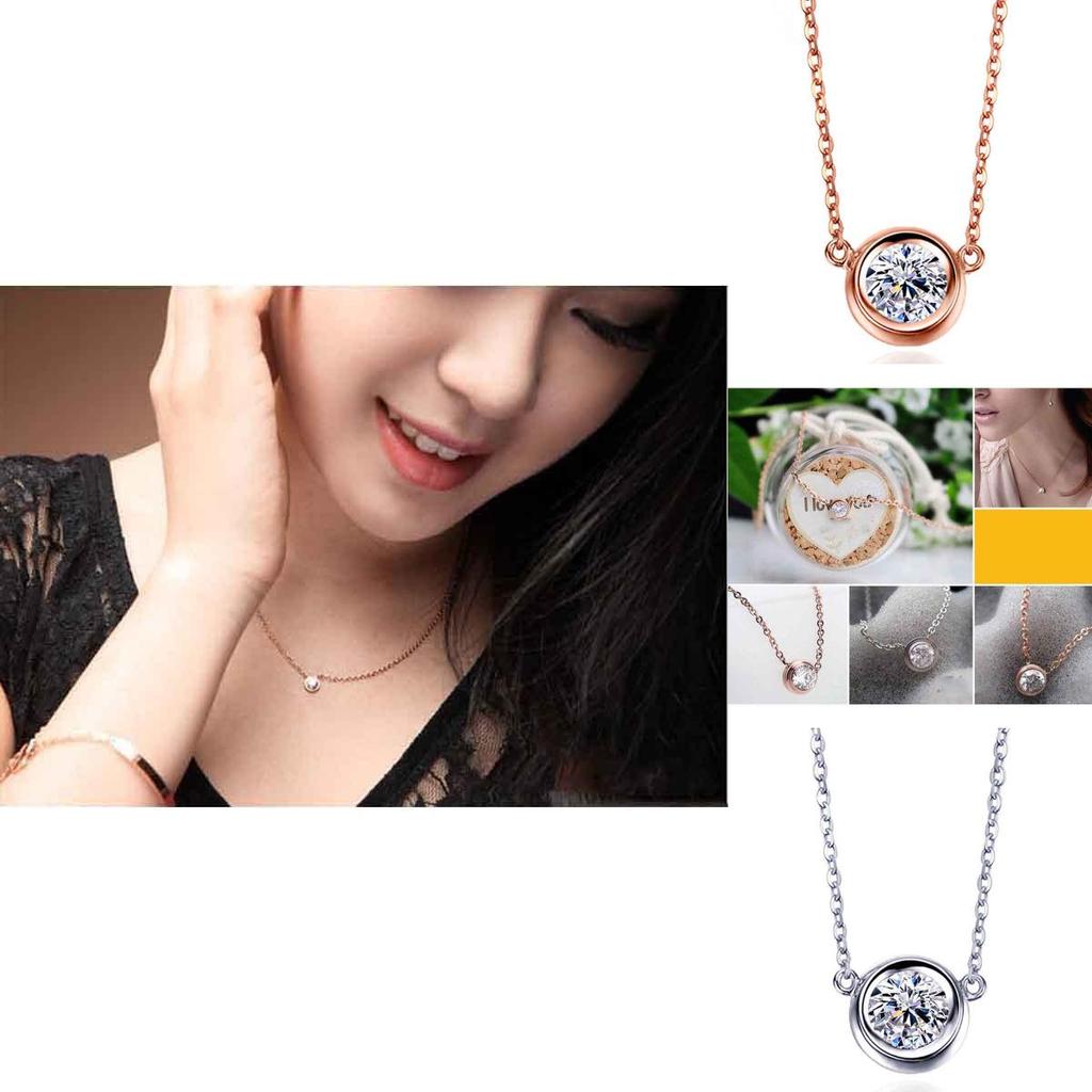 Exquisite Rose Gold Plated Rhinestone Clavicle Chain Pendant For Women