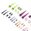 50pcs Ear Stretching Kit Silicone Tunnels Acrylic Tapers Plugs 1.6 To 12mm Mixed Colors Ear Gauges Expander Set