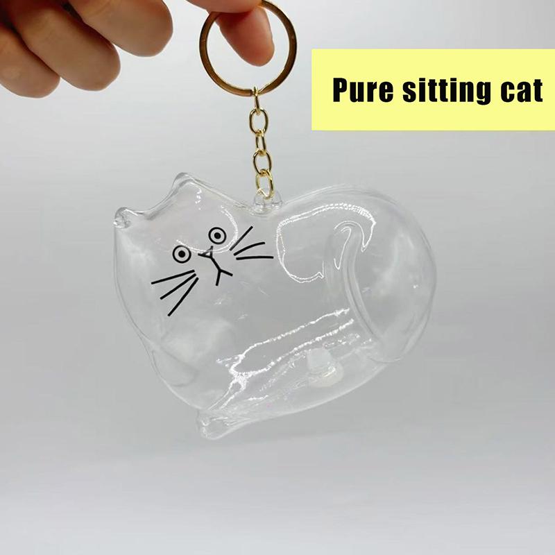 Cat Hair Collection Pendant Oversized Transparent Hair Storage Box Pet Commemorative Collection Bag Keychain Luggage Accessories
