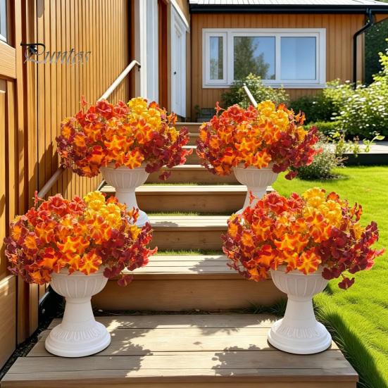 Künstliche Blumen zur Dekoration, Künstlicher Prunkwinde Blumenstrauß, Realistisches Plastik Blumenarrangement Sträuße Innendekoration Home Office Dekor,