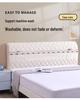 Off-white Thickened Upholstered Headboard Cover - Full Size, Simple and Soft
