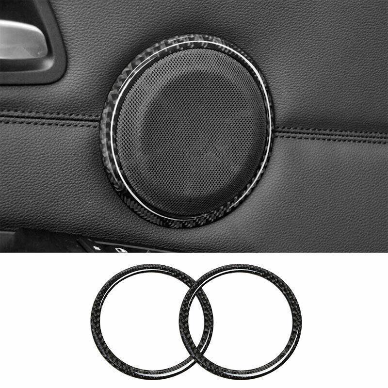 For BMW 3-Series E90 2005-2012 Real Carbon Fiber Inner Door Speaker Ring Decor