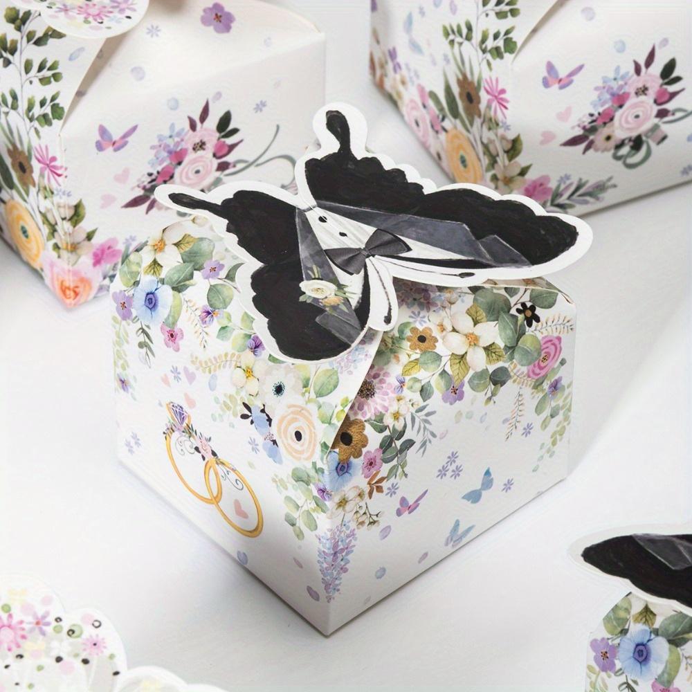 50 Stück Schmetterling Gastgeschenkboxen Papier Geschenkboxen Faltbare Party Gastgeschenkboxen Geschenkverpackungsbox für Babyparty Schmetterling Leckerlibox Party Hochzeit Geburtstag