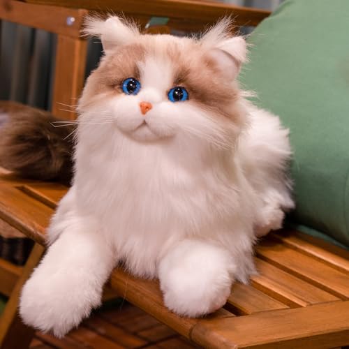 

Chongker Realistic and Lifelike Cat Plush Toy, Handmade with a Soft Touch, Cute and Soothing Cat, a Great Gift for Cat Lovers, Moms, Children, and Sen