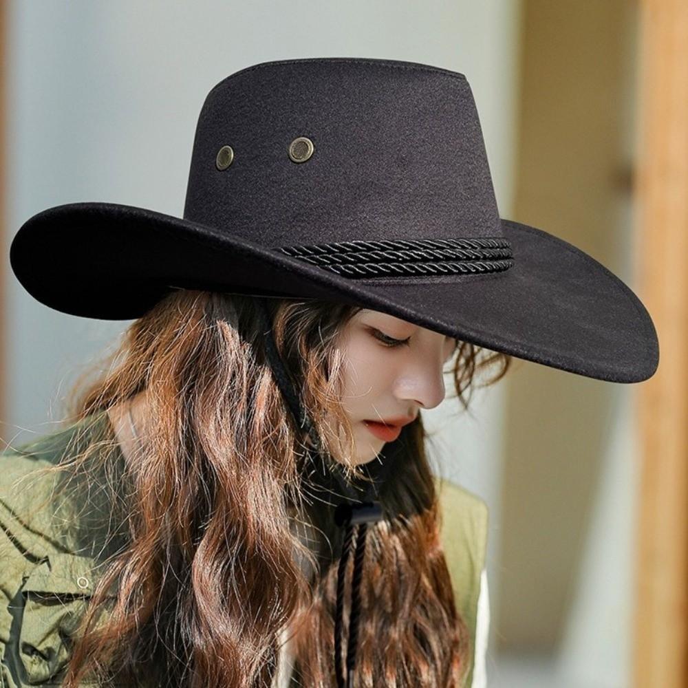 Knight Hat Western Cowboy Hat Beach Cap Sunscreen Cap Retro Summer Sun Hat  Woman/Female
