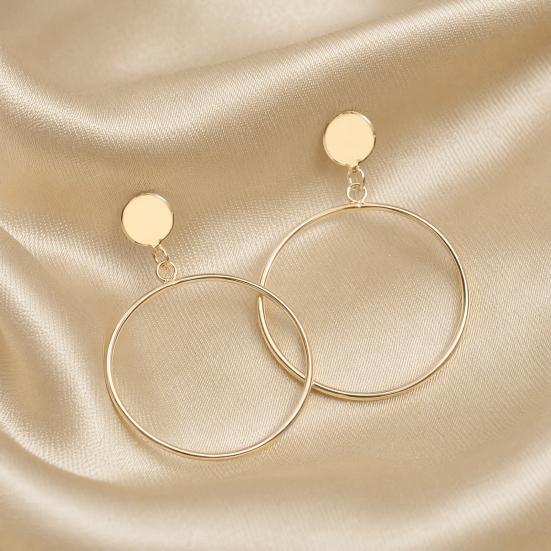 1 Pair Drop Earrings for Women, Large Circle Draped Style Earrings, Small Face Enhancing Earrings for Daily Wear Casual Commuting