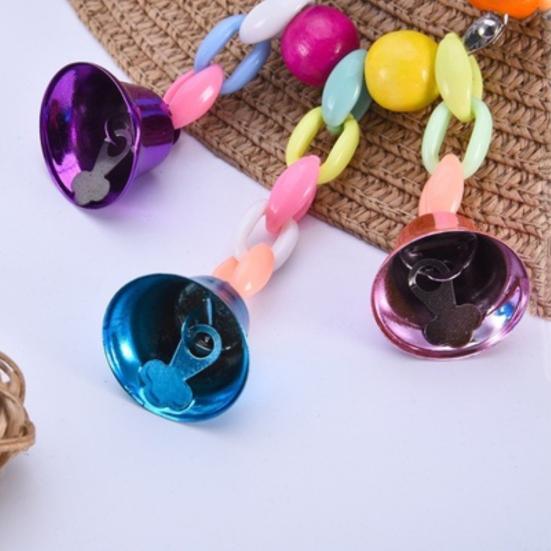 Pet Bird Bell String Chain Parrot Bite Zabawka do żucia Wisząca dekoracja klatki