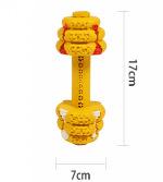 Amazon Cross-border Pet Toys Are Popular Big Dog Natural Rubber Leaks, Teeth Cleaning, Puzzle and Bite-resistant Dumbbells (Yellow,small) жёлтый