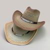 Hollow Beaded Rope Colorful Beach Cowboy Hat Men'S And Women'S Foldable Sunshade Breathable Mountaineering Straw Hat