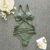 Jednodílné plavky Tankini Halter Velké velikosti Brazil Beach Push-Up plavky Body s vysokým pasem Monokiny Bikiny