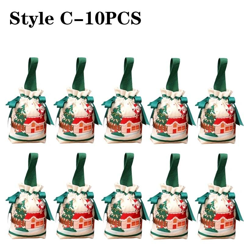 1-10PCS Christmas Gift Bags Christmas Eve Apple Bag Candy Bag Creative Little Gift Bag for Peaceful Fruit Packaging