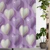 Romantic Valentine'S Day Love Balloon Print Shower Curtain, Window With 12 Hooks Curtain For Windows