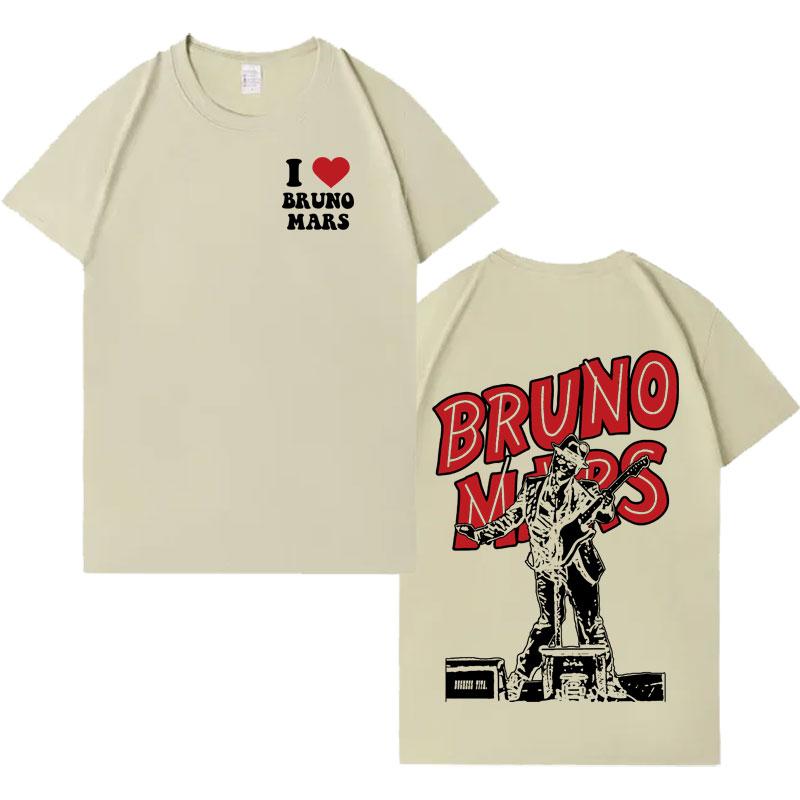 Rapper Bruno Mars Hip Hop Double Sided Print T Shirts Mens Aesthetic Oversized Tshirt Casual Summer Tee Shirt Unisex Streetwear