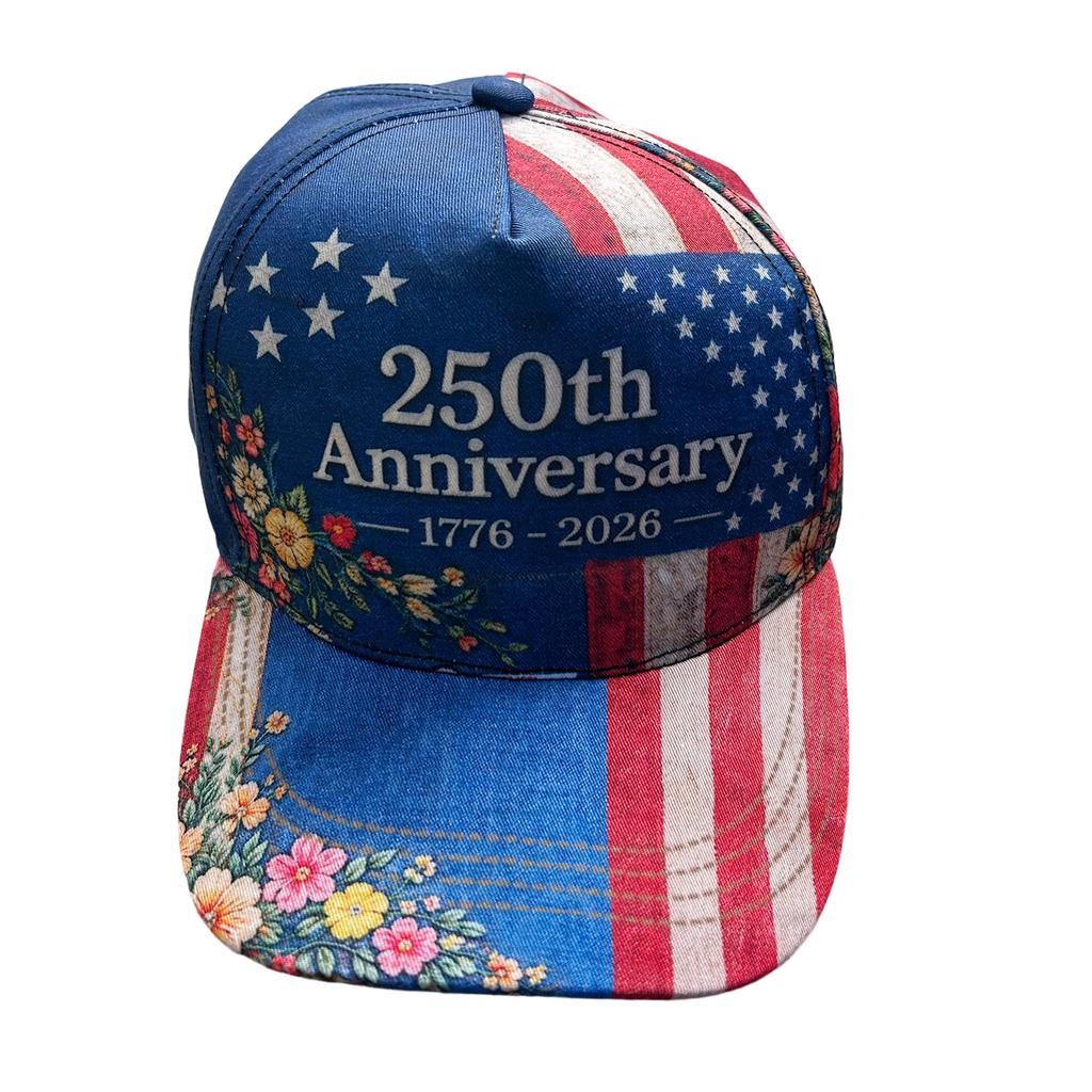 Men's And Women's American Anniversary Commemorative Digital Print Baseball Cap For Adults With Retro Elements