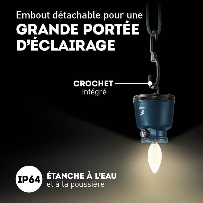 Lampe torche - favour - l0818 - led filament - ip64 étanche - rechargeable usb