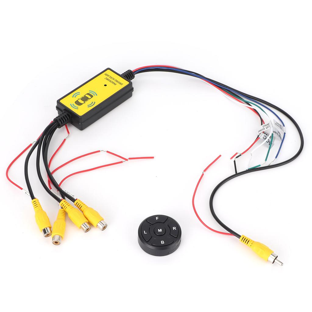 360 Degree Panoramic Video Switch Box 4‑In‑1‑Out Reversing Video Converter with Remote Control