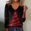 Women's Cute Sweatshirt Knitted Fashion Casual V-neck Long-sleeved Cozy Print Top