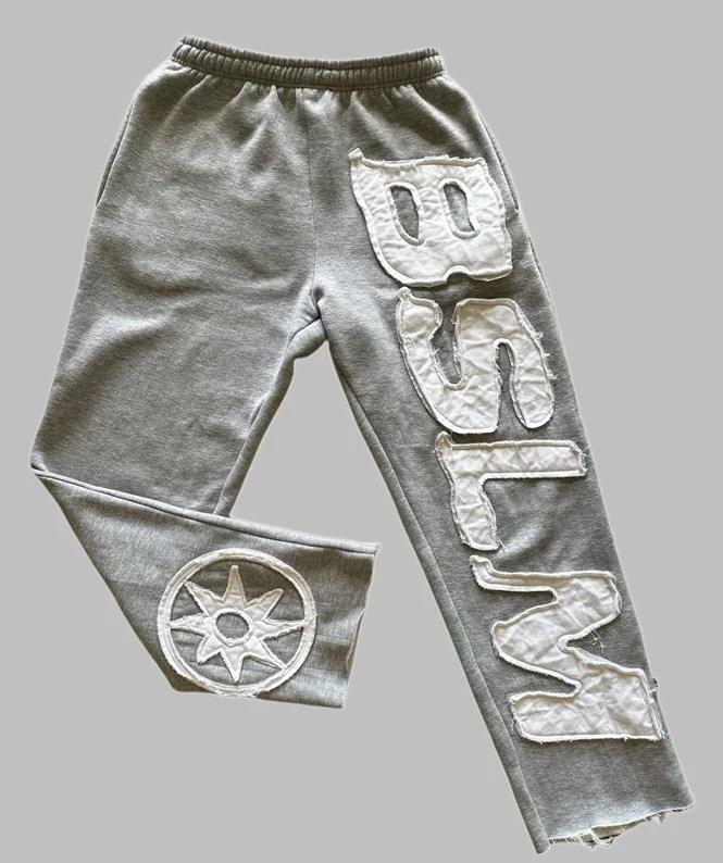 Felpa con Stampa di Lettere Unisex e Pantaloni Larghi Tuta Hip Hop Set da 2 Pezzi