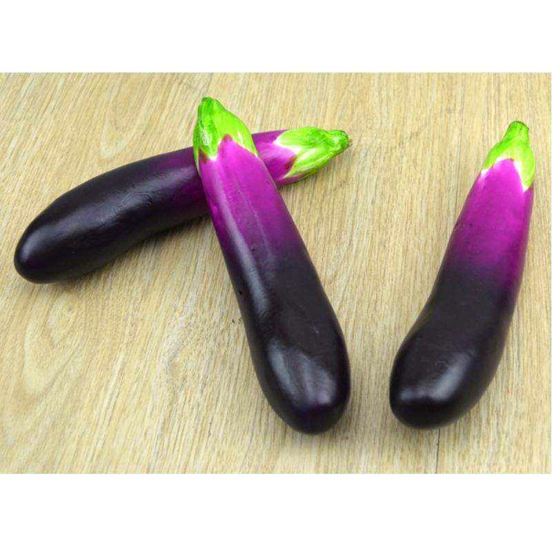 2pcs Lightweight Foam Eggplants Artificial Eggplants Simulated Vegetable Simulation Aubergines Accessory Home Decor