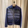 Pure Original Standard Mengjia New Women's Woolen Splicing Down Jacket Fashionable Versatile Model