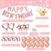 Glanvio Birthday Balloon Decoration Set Rose Gold Garland Confetti Balloons Party Celebration Anniversary Support Activity Unisex Cute Stylish