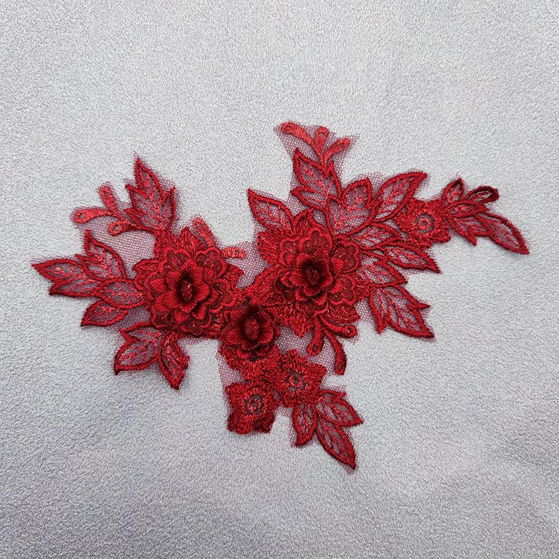 

1 пара Вишивка Тривимірне Мереживо На Квіти Аксесуари для Весільної Сукні DIY Мереживні Наліпки Прикраса для Весільної Сукні