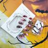 30Pcs Halloween Press On Nails Almond Medium Fake Nails Reusable Evil Eye Acrylic Nails Gothic Blood Glue On Nail Full Cover Bloody Scar False Nail