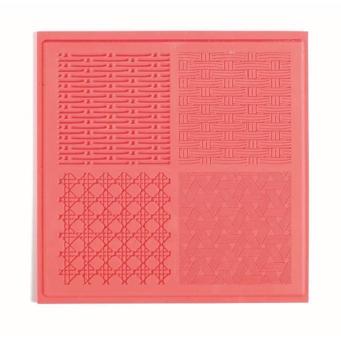 Plaque de texture - Graine créative - Tapis de Texture pour Fimo - 9x9 cm - 1 pièce - Couleur variée