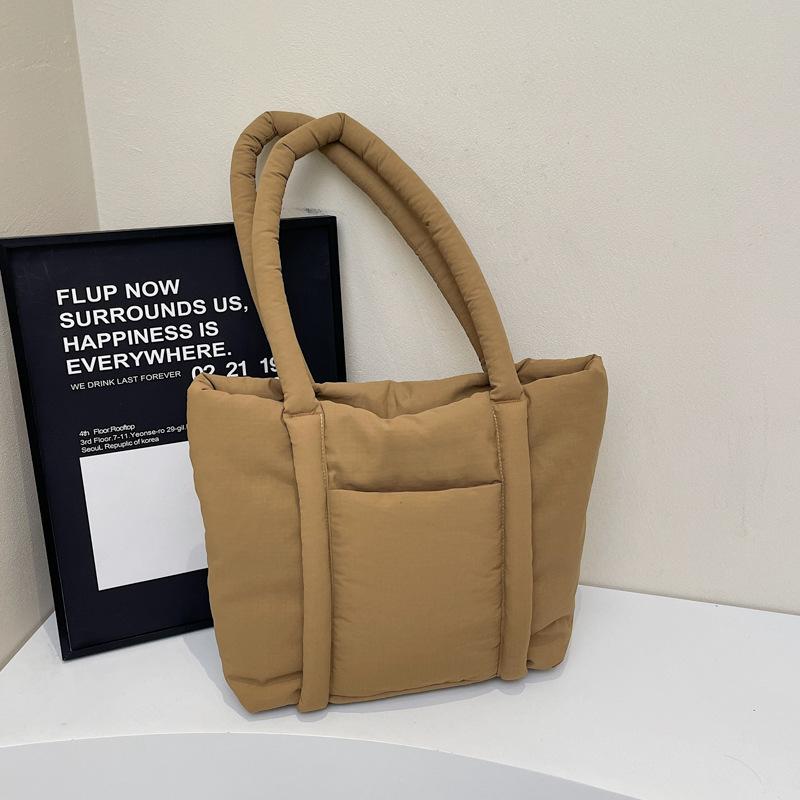 

New daily commuter tote bag large-capacity female student class bag casual versatile underarm shoulder bag хаки