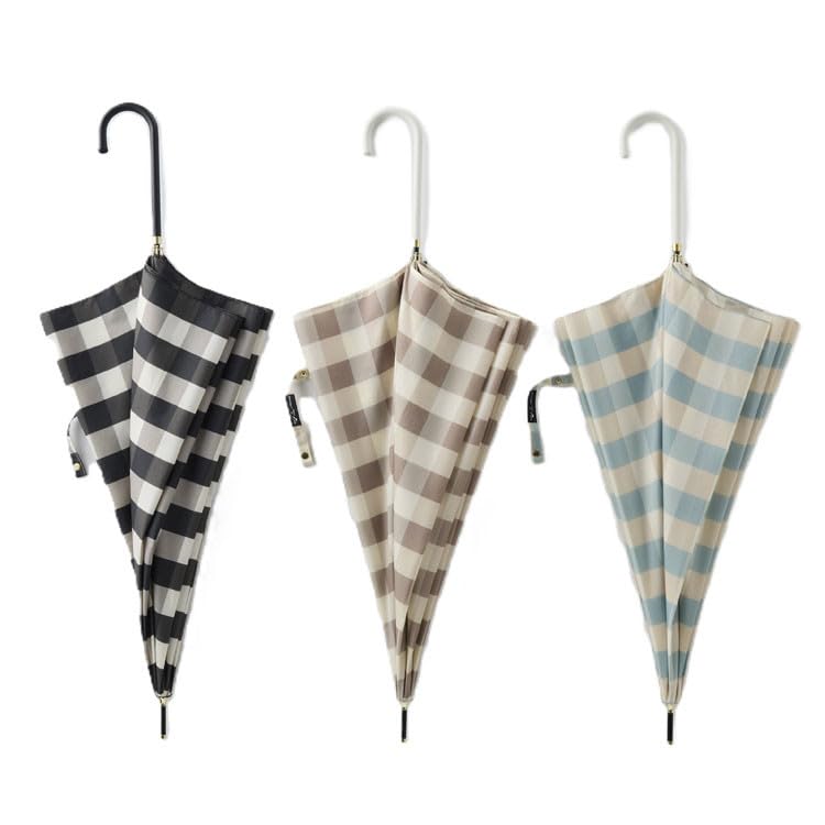 Miyajima 60cm Jump Slim Windproof Bone Gingham Check Black Outer Rib 60cm 17160