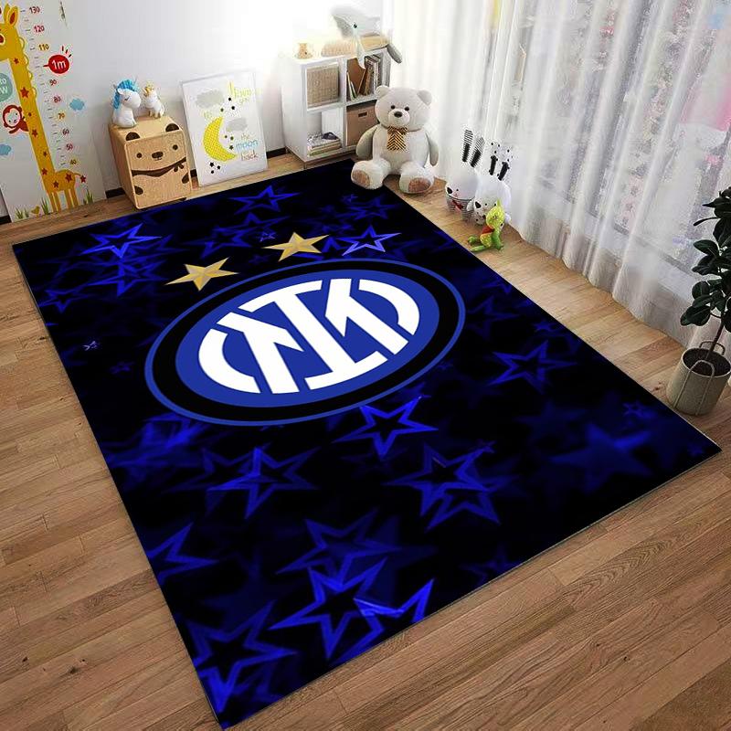 "Blue Star Pattern Carpet with Inter Logo Design for Home Decor" Suitable for use as an anti-slip for living room bedroom sofas