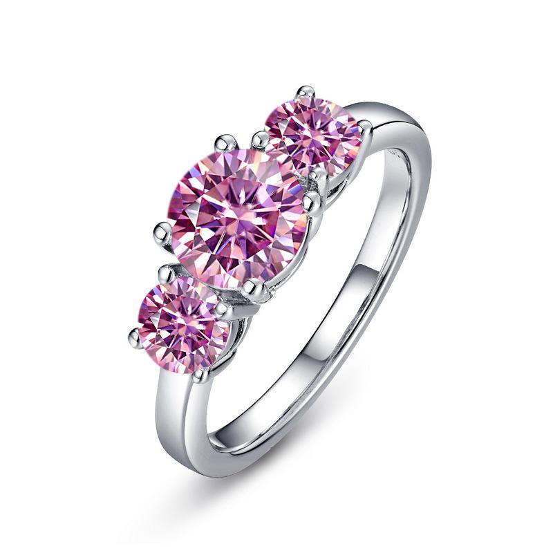 JoyceJelly S925 Silver Colors Moissanite Ring 2CT 4CT Total Full Moissanite Diamond Jewelry For Wedding Engagement Gift
