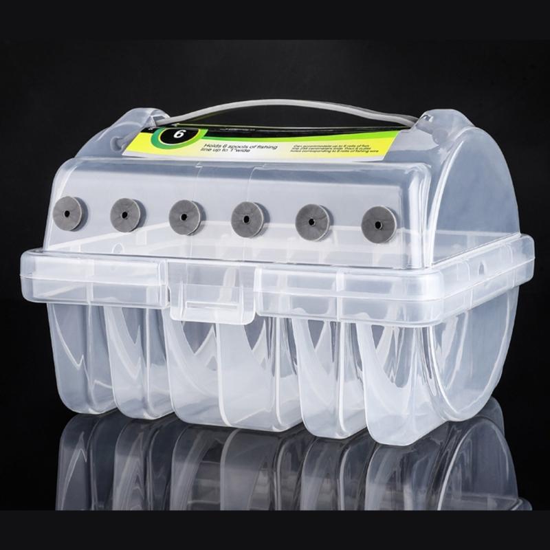 Fishing Tackle Box 6 Compartments Fishing Accessories Line Hook Storage Case Double Sided Fishing Tool Organizers Box