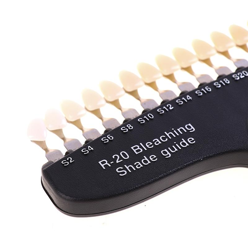 Dental Bleaching Comparator Dental Tooth 20 Colors Tooth Whitening 3D Shade Guide Color Comparator Mirror Dentistry Dentist