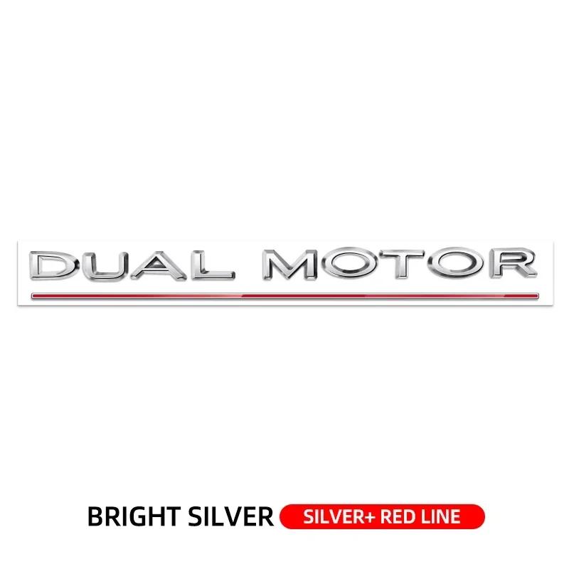 מדבקת רכב 2025 חדשה טסלה DUAL MOTOR אותיות מודגשות סמל עבור טסלה דגם 3 Y S X עיצוב רכב שיפוץ תא מטען תג מדבקה
