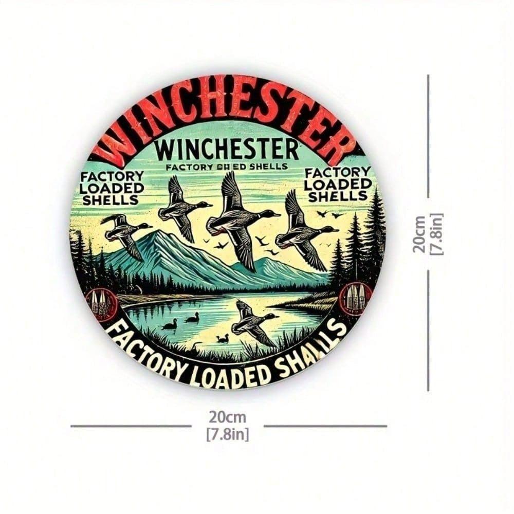 Vintage Deer Hunting Winchester Metal Poster Wall Art 20x20 Cm Bar Decor