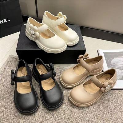 Neue britische Einzel-Schuhe Wasserdicht Niedrig geschnitten Retro-Schuhe mit weichen Sohlen, Florale und stilvolle Mary Jane Damenschuhe