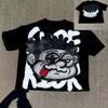 Vintage Big Face Graphic Print Cotton T-Shirt Men Y2K Short Sleeves Vintage Oversize Tshirt Streetwear