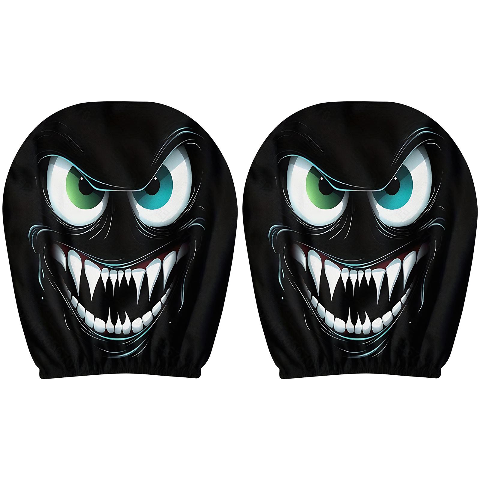 

2 шт. Хелловінські чохли на підголівники, Захисник підголівника автомобіля, Еластичні чохли на підголівники для прикраси підголівника переднього сидіння автомобіля