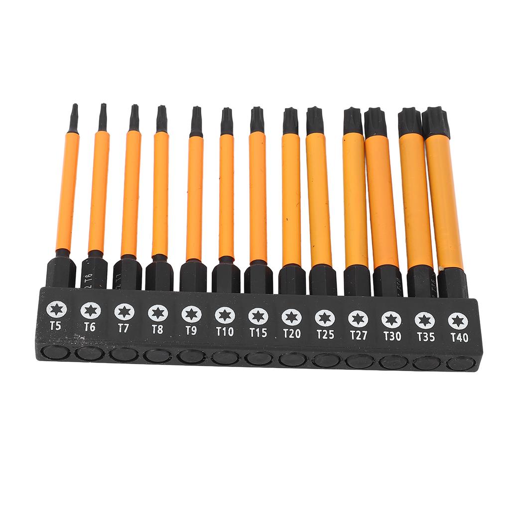 13-teiliges 75mm Stern-Bit-Set S2 Legierter Stahl 1/4 Zoll Sechskantschaft Schraubendreher-Bit-Set T5 T6 T7 T8 T9 T10 T15