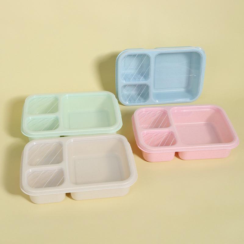 Mikrowellen-Lunchbox, Weizenstroh, Geschirr, Frischhaltedose, für Kinder, Kinder, Schule, Büro, tragbare Bento-Box, Lunch-Tasche