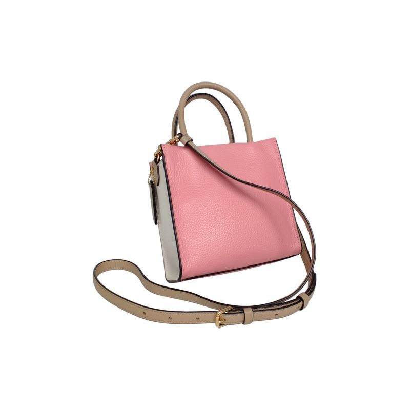 Coach Cally 17 Color Block Magnetic Closure Leather Tote Bag Women Tote 5691-IMTAP