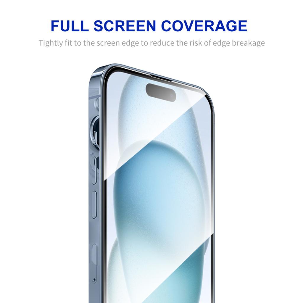 ENKAY HAT PRINCE For iPhone 16 Plus/15 Plus High Aluminium-Silicon Glass Film 9H Anti-Fingerprint Screen Protector