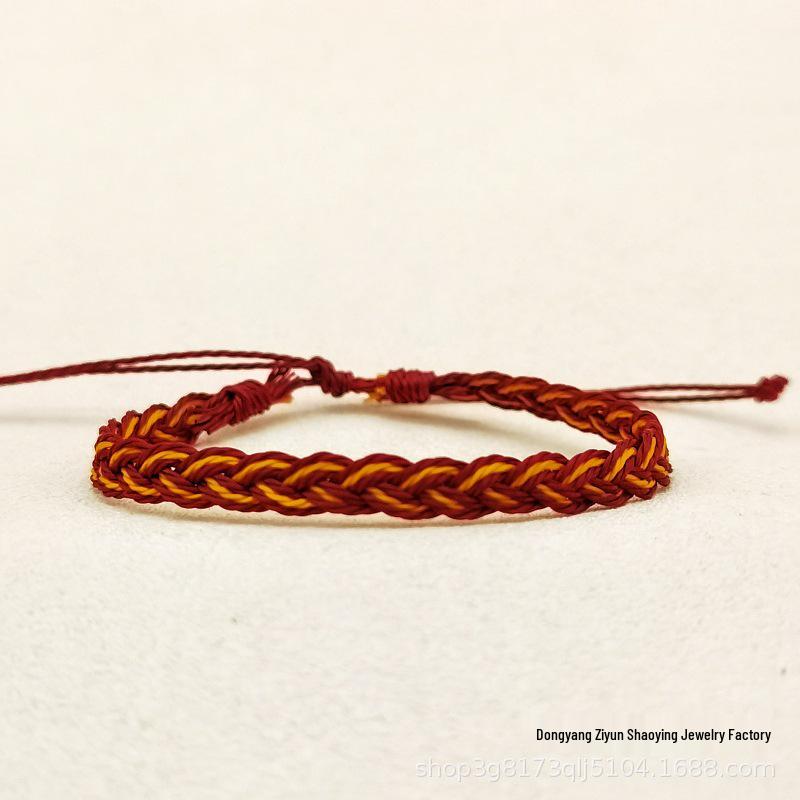 Colorful Cotton Linen Waterproof Handmade Woven Bracelet - Artistic Forest Style for Couples