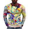 Text Paris France Solid Casual Long Sleeve T-shirt For Men Clothing Sport Fitness Breathable Loose T Shirts Print Gradient Tee